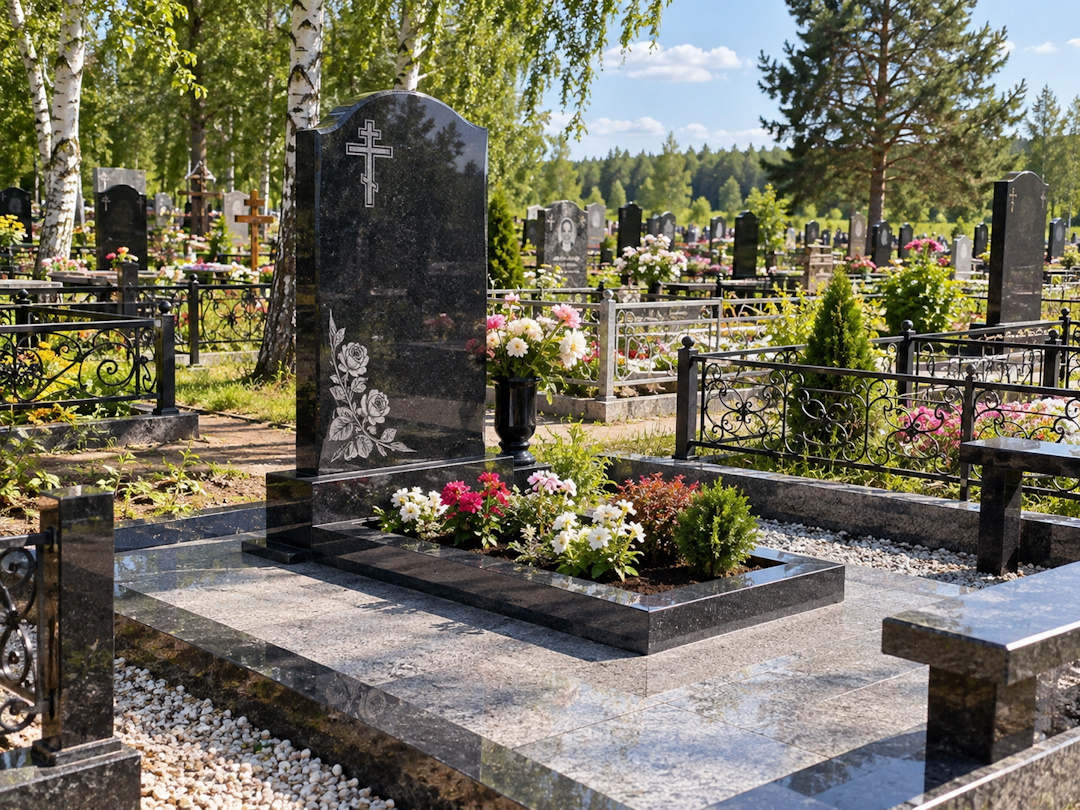 установка памятника летом