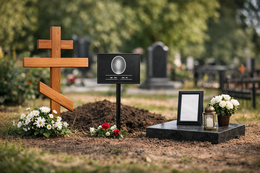 временные надгробия на могиле