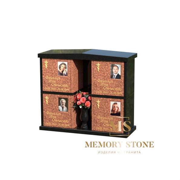 Гранитный колумбарий на 4 урны К-14
