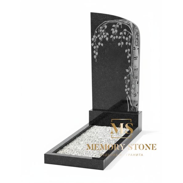 Гранитный памятник с березкой SB-3